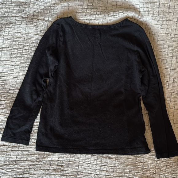 Black Sequin Heart Love Girls Top - Picture 3 of 5